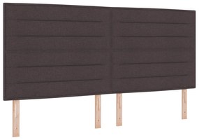 vidaXL Κρεβάτι με ελατήρια Σκούρο Καφέ 200x200 εκ. Ύφασμα
