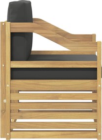 vidaXL Σειρά Καναπέ Εξωτερικού Πολυεστέρας Λευκό και ανθρακί