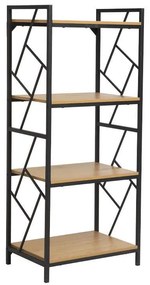 Shelf Case FL1617 Metal with 4 Shelves Fylliana Sonoma 60x40x140 cm