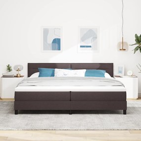 vidaXL Κρεβάτι με Στρώμα και Σκελετό Καφέ 200x200 εκ Υφάσματος