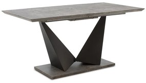 Τραπέζι Gordon pakoworld επεκτεινόμενο γκρι cement μελαμίνης- πόδι μαύρο μέταλλο 160-200x90x75εκ