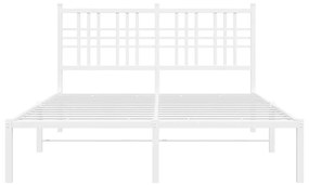 vidaXL Πλαίσιο Κρεβατιού με Κεφαλάρι Λευκό 120x190 εκ. Μεταλλικό