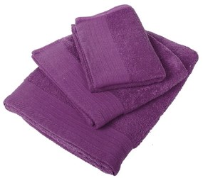 Πετσέτες (Σετ 3τμχ) Πενιέ Dark Purple DimCol Σετ Πετσέτες 80x150cm 100% Βαμβάκι