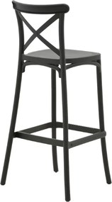 Σκαμπό μπαρ Crossie pakoworld pp μαύρο 44x44x113εκ