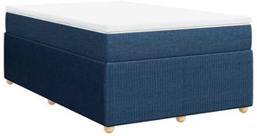 vidaXL Κρεβάτι Boxspring με Στρώμα Μπλε 120x190 εκ. Υφασμάτινο