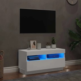 vidaXL Έπιπλο Τηλεόρασης με LED Λευκό 80 x 35 x 40 εκ.