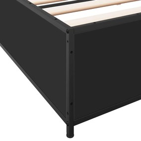 vidaXL Πλαίσιο Κρεβατιού Μαύρο 160 x 200 εκ. Επεξ. Ξύλο &amp; Μέταλλο