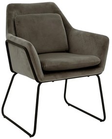 Πολυθρόνα Mira βελούδο ανθρακί-μαύρο 65x69x86εκ 65x69x86 εκ.