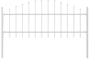 vidaXL Λευκός Κήπος Φράκτης με Τόξο - 11.9 x 0.75 μ από Ατσάλι