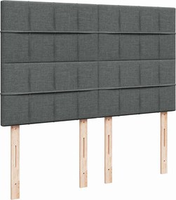 vidaXL Κρεβάτι Boxspring με Στρώμα Σκούρο Γκρι 140x200 εκ Υφασμάτινο