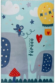 Χαλί Magic Kids 105 Cute Elephant Blue-Multi Obsession 160X230cm