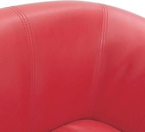 vidaXL Πολυθρόνα Μπάρελ Κόκκινη από Συνθετικό Δέρμα