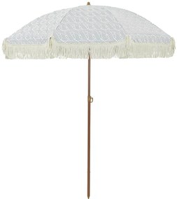 vidaXL Παράσολα Παραλίας Γκρι και Λευκό 160 x 160 x 196 εκ