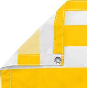 vidaXL Οθόνη Μπαλκονιού Κίτρινο και Λευκό 100 x 200 cm Ύφασμα Όξφορντ