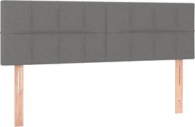 vidaXL Κρεβάτι Boxspring με Στρώμα Σκούρο Γκρι 140x190 εκ. Υφασμάτινο