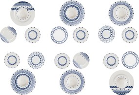 Dinner Set (24 Pieces) Moderna Maku White
Blue