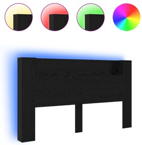 vidaXL Κρεβάτι με Κεφαλάρι Μαύρη δρυς 180 x 17 x 104.5 εκ