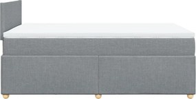 vidaXL Κρεβάτι Boxspring με Στρώμα Ανοιχτό Γκρι 120x190 εκ. Υφασμάτινο