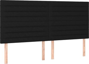 vidaXL Κρεβάτι Boxspring με Στρώμα Μαύρο 160x200 εκ. Υφασμάτινο