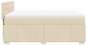 ΚΡΕΒΑΤΙ BOXSPRING ΜΕ ΣΤΡΩΜΑ ΚΡΕΜ 160X200 ΕΚ. ΥΦΑΣΜΑΤΙΝΟ 3287138