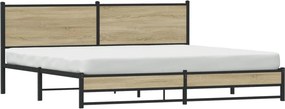 vidaXL Σκελετός Κρεβ. Χωρίς Στρώμα Sonoma Δρυς 200x200 εκ. Μεταλλικό