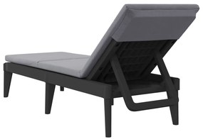 vidaXL Ξαπλώστρα με Μαξιλάρι Ανθρακί 186 x 60 x 29 από Πολυπροπυλένιο