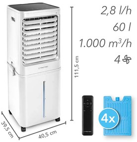 TROTEC PAE 81 Air Cooler 125W, Υγραντήρας, Καθαριστής αέρα για 80 μ2