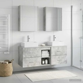 vidaXL Σετ Επίπλων Μπάνιου 5 pcs Γκρι Σκυροδέματος