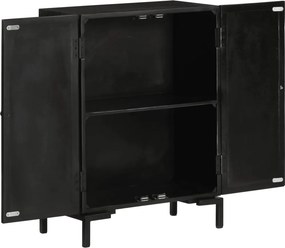 vidaXL Ντουλάπι Μαύρο 55x30x77 εκ. από Μασίφ Ξύλο Μάνγκο και Σίδηρο