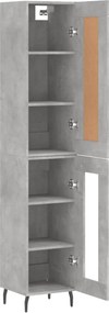 vidaXL Ντουλάπι Γκρι Σκυροδέματος 34,5x34x180 εκ. Επεξεργασμένο Ξύλο