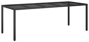 vidaXL Τραπέζι Δείπνου Κήπου Μαύρο 250x100x75 εκ Πολυ Ρατάν