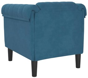 vidaXL Πολυθρόνα Μπλε Βελούδινη