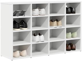 vidaXL Παπουτσοθήκη με ράφι Λευκό 103 x 30 x 67 εκ. Επεξεργασμένο ξύλο