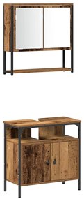vidaXL Σετ Επίπλων Μπάνιου 4 pcs Παλαιό ξύλο 33 x 33 x 185.5 εκ
