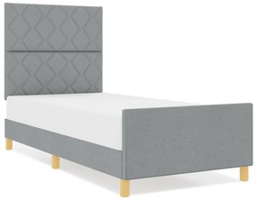 vidaXL Κρεβάτι  Ανοιχτό γκρι 100x200 cm Υφασμάτινο