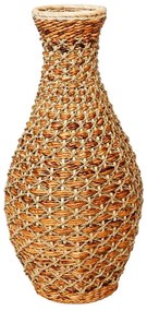 Vase Gucre I Inart wood-rattan pe in natural shade D30x70cm 30x30x72 εκ.