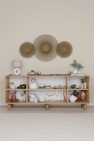 Stewehome Κονσόλα Bohem με PVC ψάθα 4 θυρών 180x40x75 cm