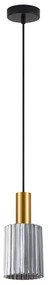 Φωτιστικό Οροφής Κρεμαστό Adept Tube 77-8574 12x15x300 E27 60W Gold Matt Smoked Glass Homelighting Metal, Glass