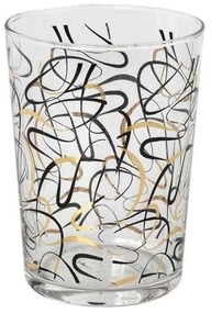 Ποτήρι Νερού Lucia RAB530K6 510ml Γυάλινο Black-Gold Espiel Glass