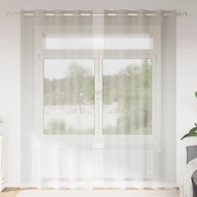 vidaXL Κουρτίνες με κουρτίνες 2 pcs Κρεμ 140 x 225 cm Πολυεστέρας
