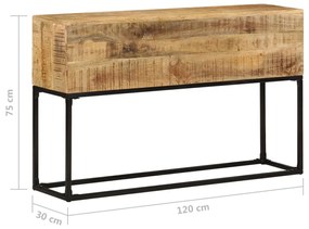 Τραπέζι Κονσόλα 120 x 30 x 75 εκ. από Ακατέργαστο Ξύλο Μάνγκο - Καφέ