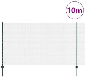 vidaXL Γαλβανισμένος Φράκτης  με 5 Υ Πόδια Πράσινος 1.4x10 μ Ατσάλι