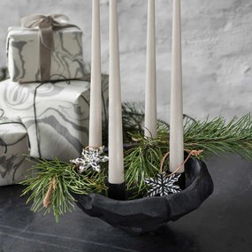 Διακοσμητικό Μπολ Με Μεταλλικό Στεφάνι Nuki Ρητίνη Πέτρας / Μέταλλο Μαύρο Ø23 x H9,5 cm METTE DITMER