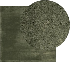 vidaXL Rug HUARTE Green 120 x 120 cm 100% Polyester Επίπεδος