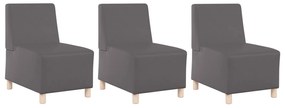 vidaXL Καναπέδες 3 pcs Γκρι 55 x 74 x 82 εκ. Τεχνητό δέρμα