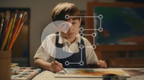 Intra Συλλεκτικό Ξύλινο Παζλ Plywood 4mm - Νεαρό αγόρι ζωγραφική στο καβαλέτο Σε Ξύλινο Κουτί - Διαστάσεις Puzzle: 10x10 cm – 25 κομμάτια