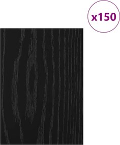 vidaXL Διακοσμητικά Πάνελ 150 pcs Μαύρη Οξυά 15 x 21 x 0.27 εκ.