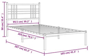 ΠΛΑΙΣΙΟ ΚΡΕΒΑΤΙΟΥ ΜΕ ΚΕΦΑΛΑΡΙ ΜΑΥΡΟ 100 X 200 ΕΚ. ΜΕΤΑΛΛΙΚΟ 376319