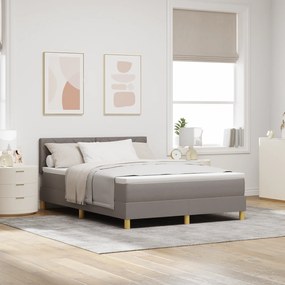 vidaXL Κρεβάτι με βυθίσμα και Στρώμα & LED Καφέ 160x200 εκ. Ύφασμα