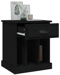 vidaXL Κομοδίνα 2 τεμ. Μαύρα 43 x 36 x 50 εκ.